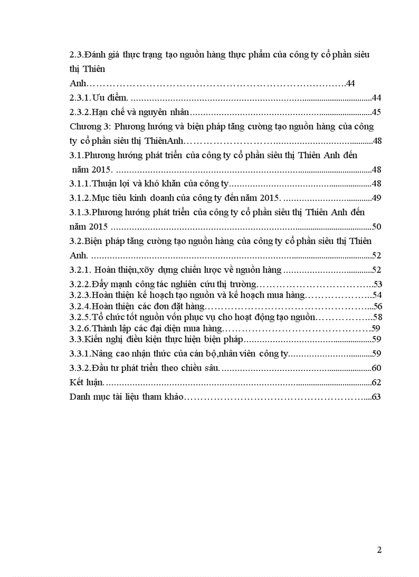 Phương hướng và biện pháp tăng cường tạo nguồn hàng của Công ty cổ phần siêu thị Thiên Anh