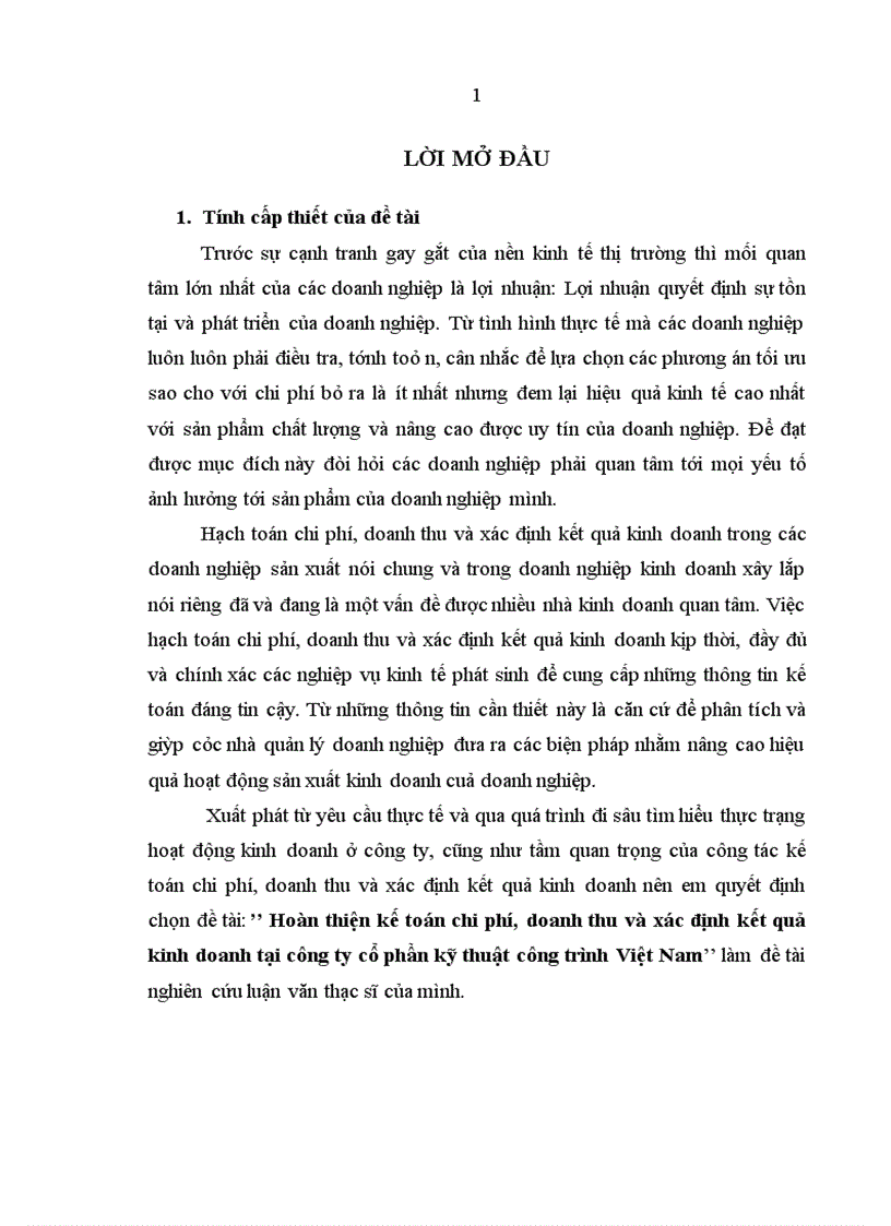 image for page Hoàn thiện kế toán chi phí doanh thu và xác định kết quả kinh doanh tại công ty cổ phần kỹ thuật công trình Việt Nam