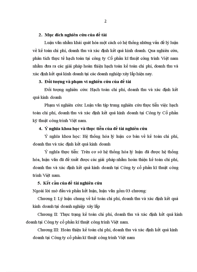 image for page Hoàn thiện kế toán chi phí doanh thu và xác định kết quả kinh doanh tại công ty cổ phần kỹ thuật công trình Việt Nam
