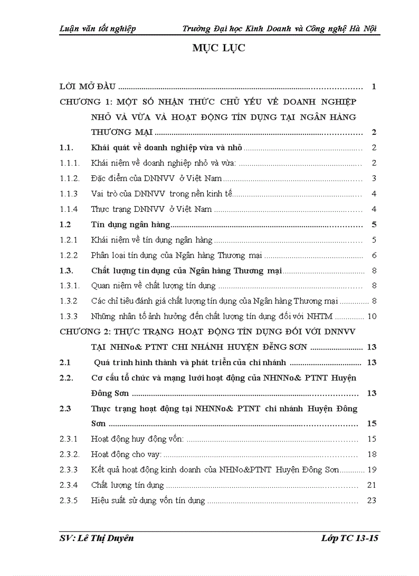 image for page Nâng cao chất lượng tín dụng đối với doanh nghiệp nhỏ và vừa tại Ngân hàng Nông nghiệp và Phát triển Nông thôn chi nhánh Huyện Đông Sơn Tỉnh Thanh Hóa