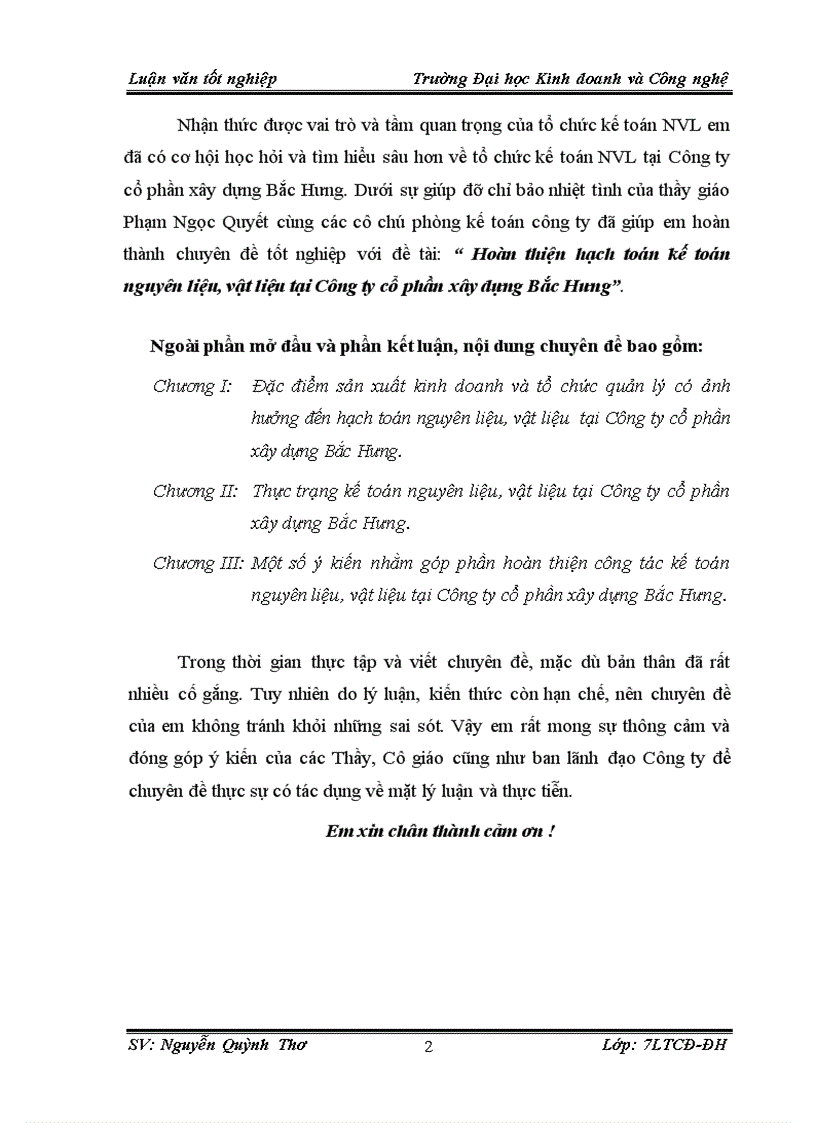 image for page Hoàn thiện hạch toán kế toán nguyên liệu vật liệu tại Công ty cổ phần xây dựng Bắc Hưng