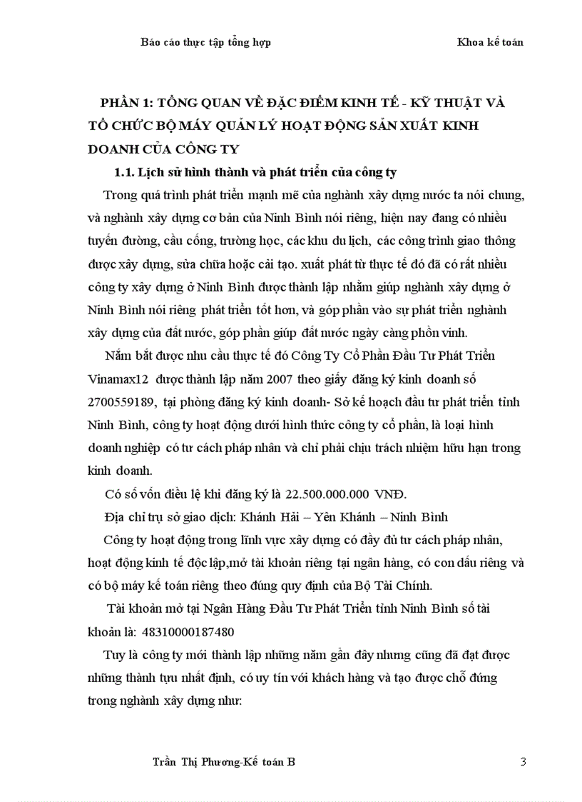 image for page Báo cáo tổng hợp về tổ chức bộ máy kế toán và hệ thống kế toán tại Công Ty Cổ Phần Đầu Tư Phát Triển Vinamax 12
