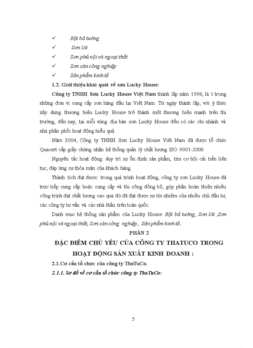 image for page Đặc điểm chủ yếu của công ty Thatuco trong hoạt động sản xuất kinh doanh