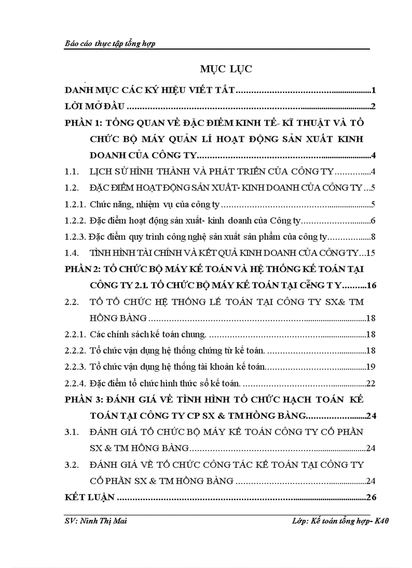 image for page Tổ chức bộ máy kế toán và hệ thống kế toán tại công ty CP SX TM Hồng Bàng