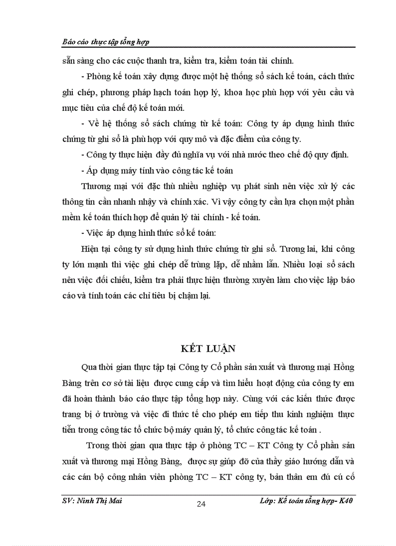 image for page Tổ chức bộ máy kế toán và hệ thống kế toán tại công ty CP SX TM Hồng Bàng