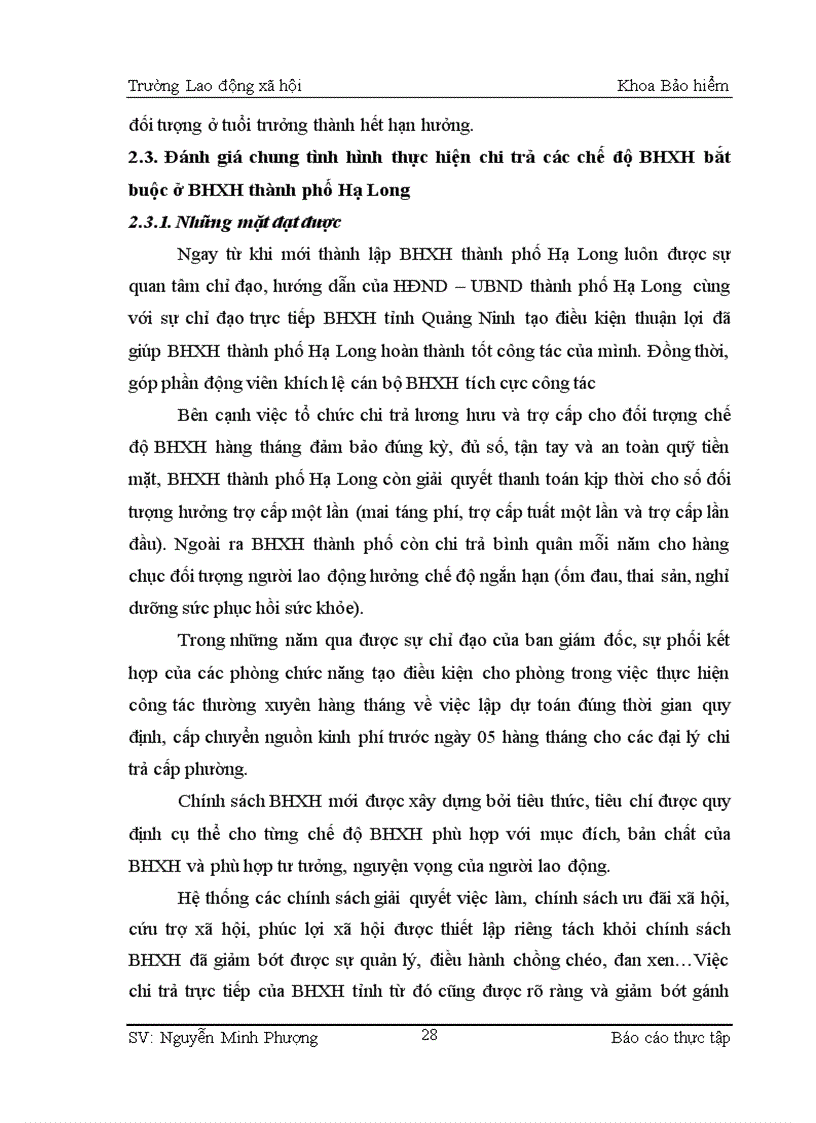 image for page THực trạng công tác chi trả các chế độ bhxh bắt buộc ở bhxh thành phố hạ long giai đoạn 2009 201