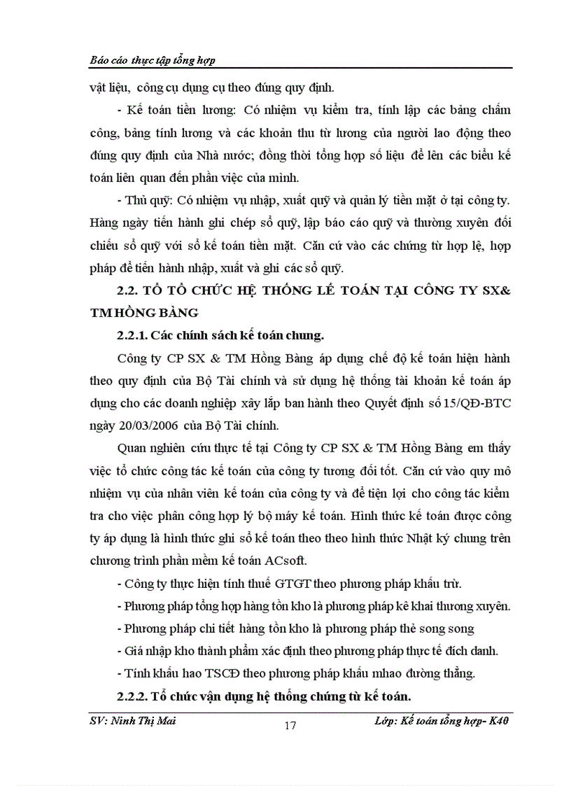 image for page Tổ chức bộ máy kế toán và hệ thống kế toán tại công ty CP SX TM Hồng Bàng 1