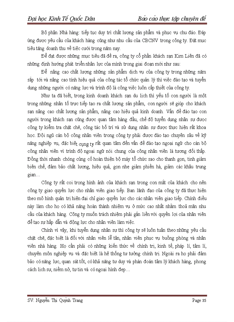 image for page Hoàn thiện công tác tuyển dụng và đào tạo nhân sự tại công ty cổ phần Du Lịch Kim Liên