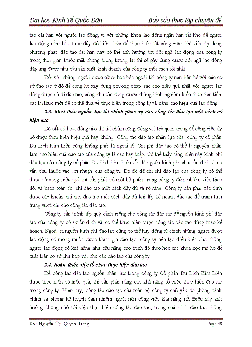 image for page Hoàn thiện công tác tuyển dụng và đào tạo nhân sự tại công ty cổ phần Du Lịch Kim Liên