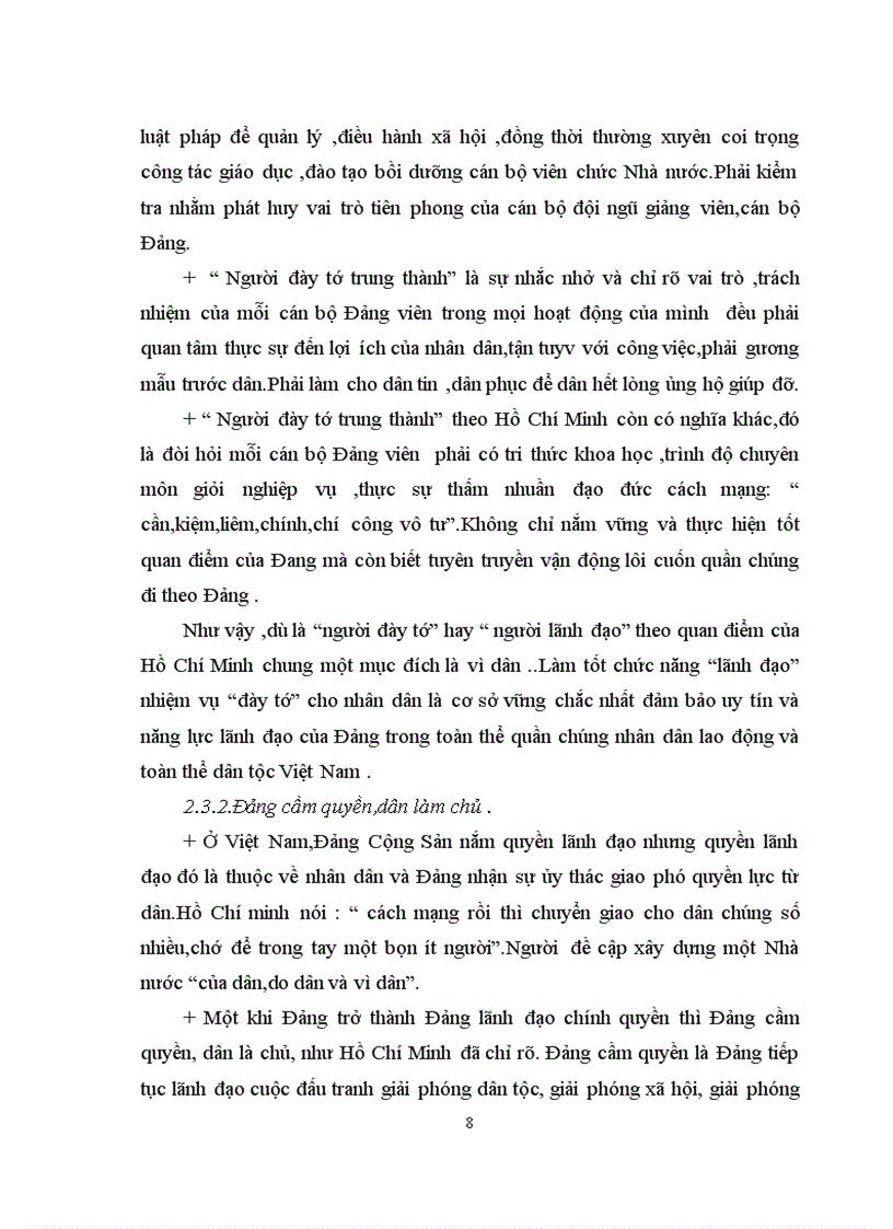 image for page Phân tích luận điểm của Hồ Chí Minh Đảng ta là một Đảng cầm quyền Phải giữ gìn Đảng ta thật trong sạch phải xứng đáng là người lãnh đạo là người đày tớ trung thành của nhân dân Liên hệ với thực tiễn hiện nay