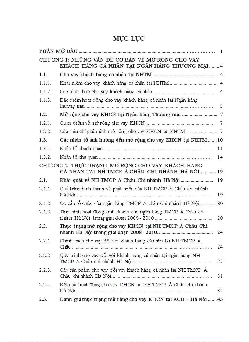 image for page Mở rộng cho vay khách hàng cá nhân tại ngân hàng TMCP Á Châu Chi nhánh Hà Nội