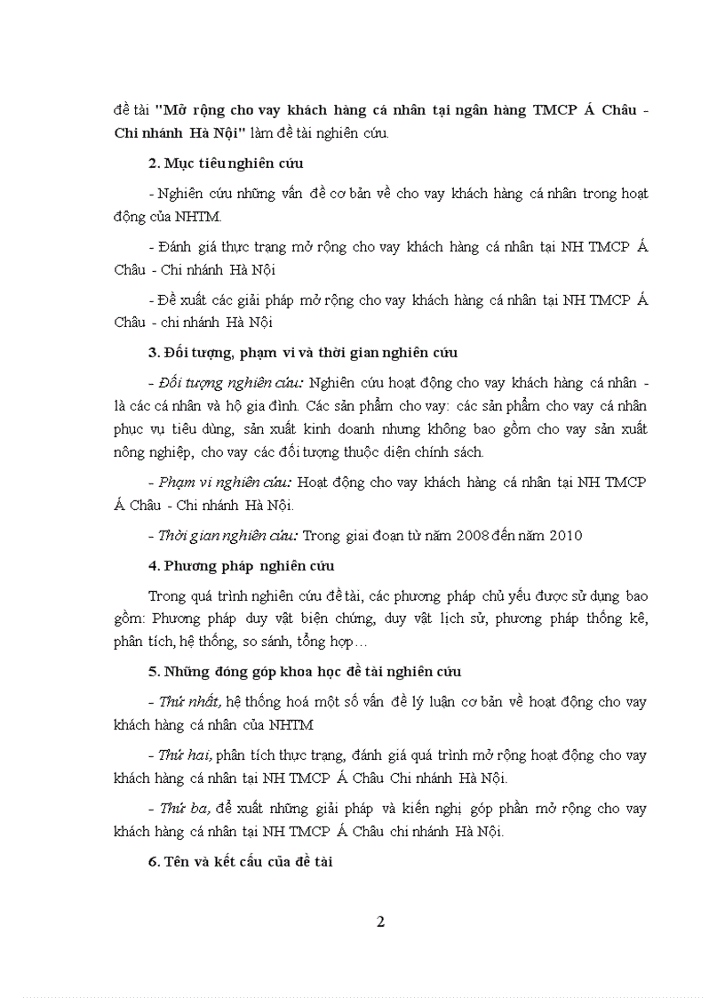image for page Mở rộng cho vay khách hàng cá nhân tại ngân hàng TMCP Á Châu Chi nhánh Hà Nội