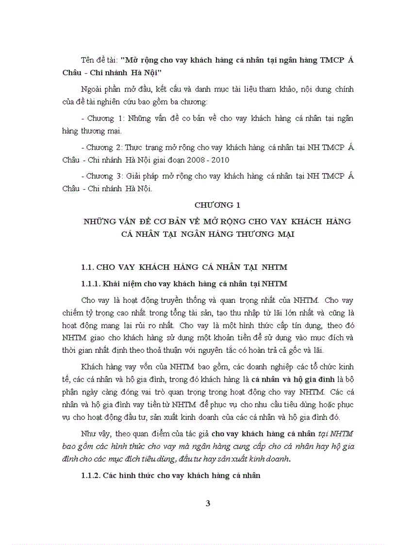 image for page Mở rộng cho vay khách hàng cá nhân tại ngân hàng TMCP Á Châu Chi nhánh Hà Nội