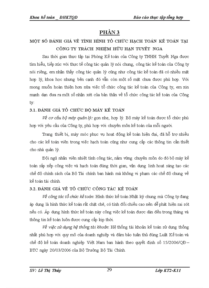 image for page Tổ chức bộ máy kế toán và hệ thống kế toán tại Công ty TNHH Tuyết Nga