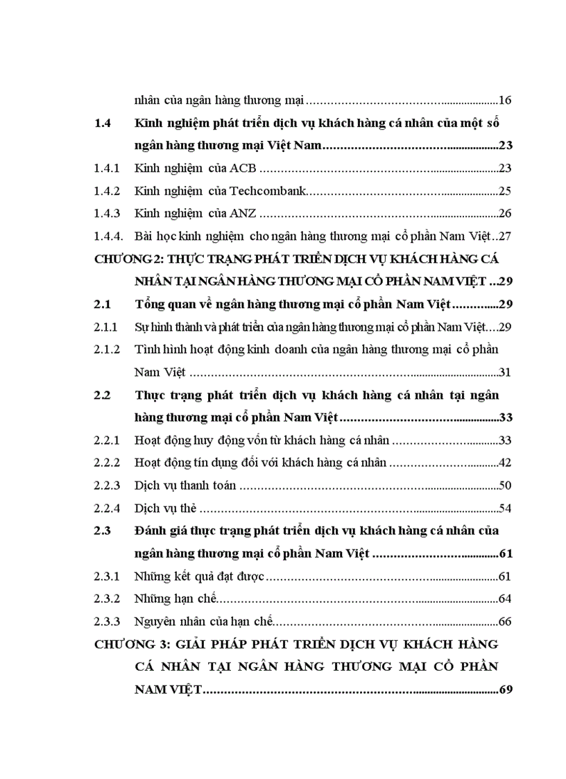 image for page Phát triển dịch vụ khách hàng cá nhân tại Ngân hàng thương mại cổ phần Nam Việt