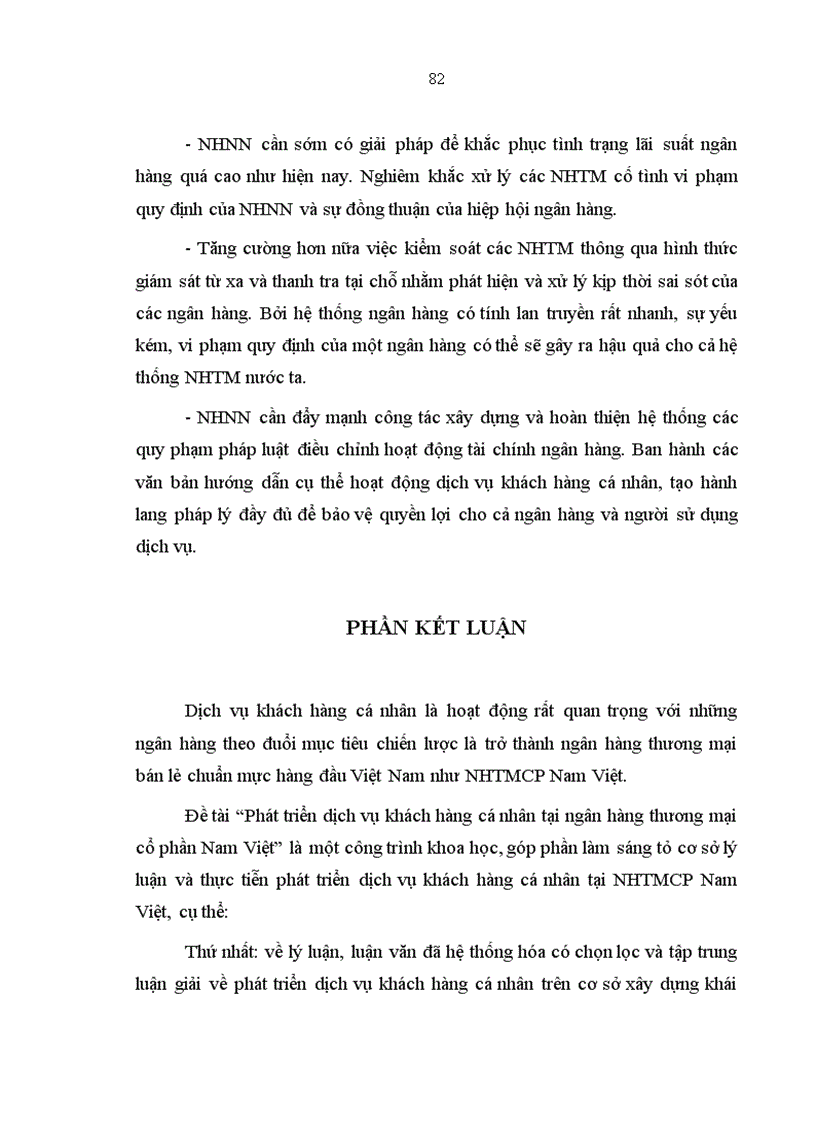 image for page Phát triển dịch vụ khách hàng cá nhân tại Ngân hàng thương mại cổ phần Nam Việt