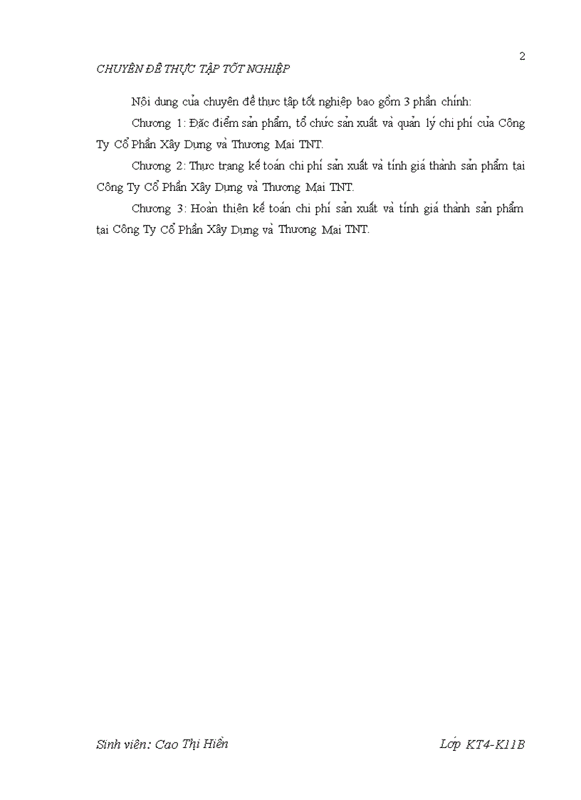 image for page Kế toán chi phí và tính giá thành tại Công ty Cổ phần xây dựng và thương mại TNT