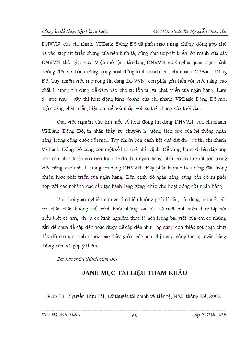 image for page Nâng cao chất lượng tín dụng đối với doanh nghiệp vừa và nhỏ tại ngân hàng Việt Nam Thịnh Vượng VPbank Chi nhánh Đông Đô