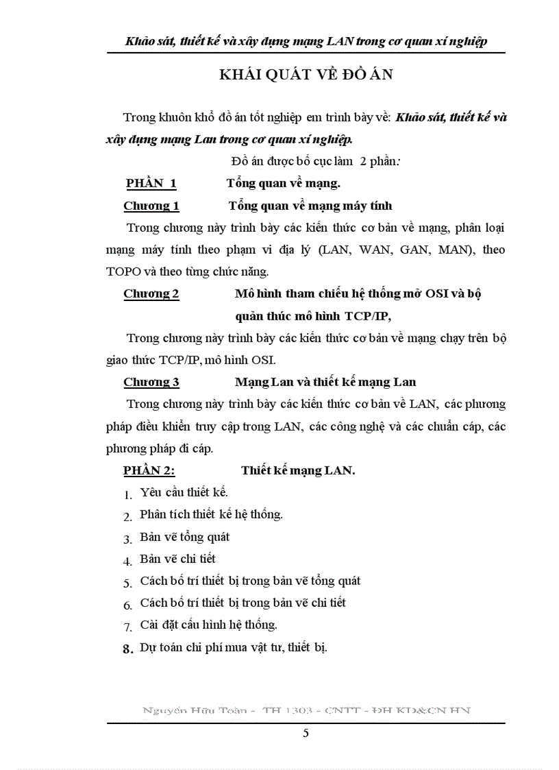image for page Khảo Sát Thiết Kế và Xây Dựng Mạng Lan Trong Cơ Quan Xí Nghiệp