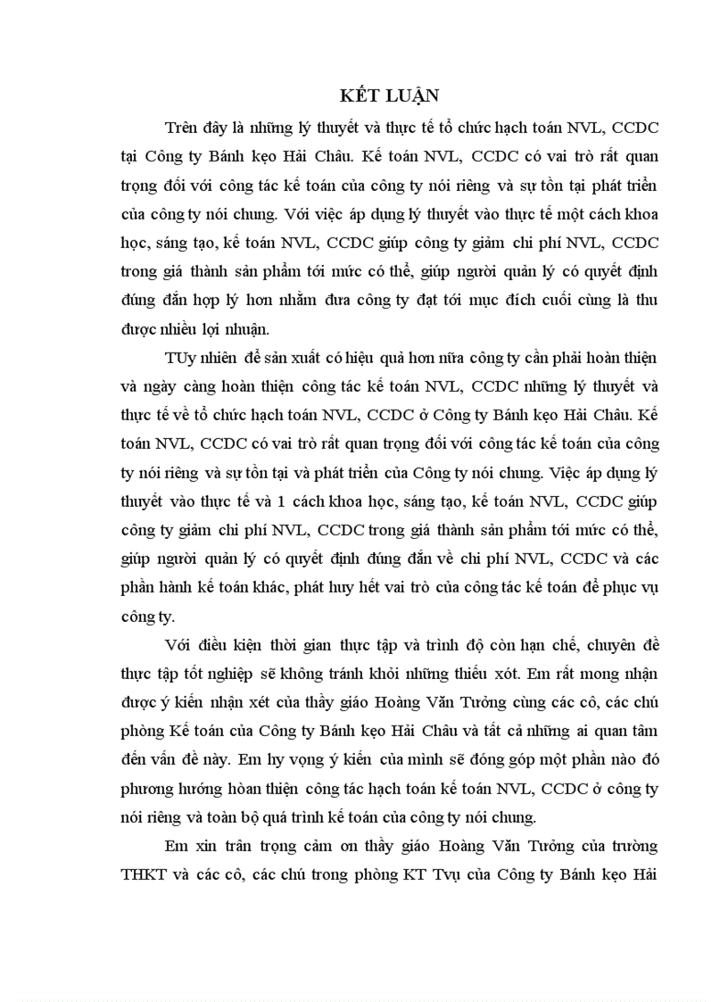 image for page Tổ chức công tác kế toán nguyên vật liệu công cụ dụng cụ tại công ty bánh kẹo Hải Châu