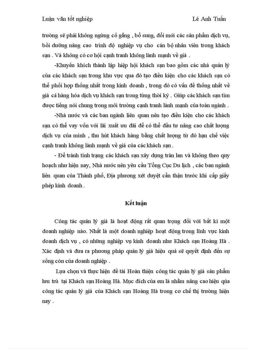 image for page Hoàn thiện chính sách giá nhằm thu hút khách đến khách sạn Hoàng Hà Hà Nội