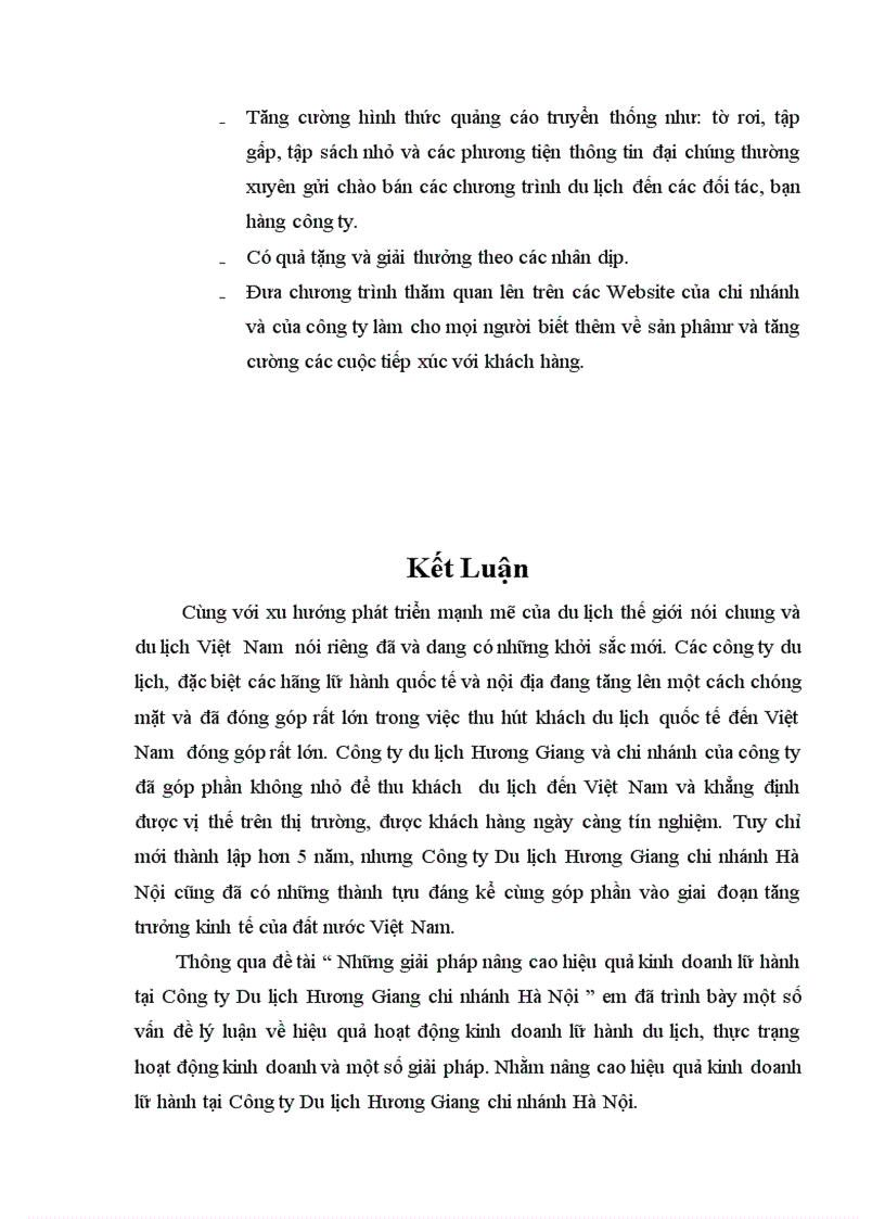 image for page Hoàn thiện hoạt động tổ chức thực hiện chương trình du lịch tại Công ty Du lịch Hương Giang chi nhánh Hà Nội