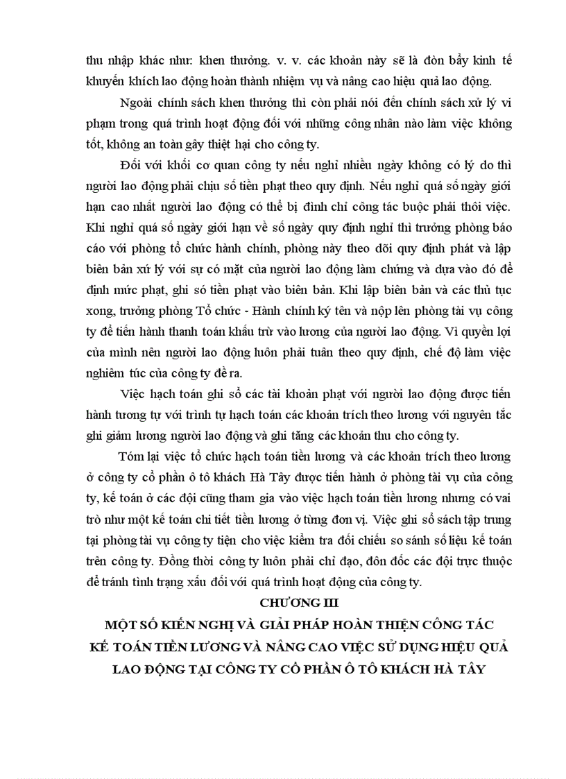 image for page Hoàn thiện kế toán tiền lương và các khoản trích theo lương tại Công ty Cổ phần ô tô khách Hà Tây