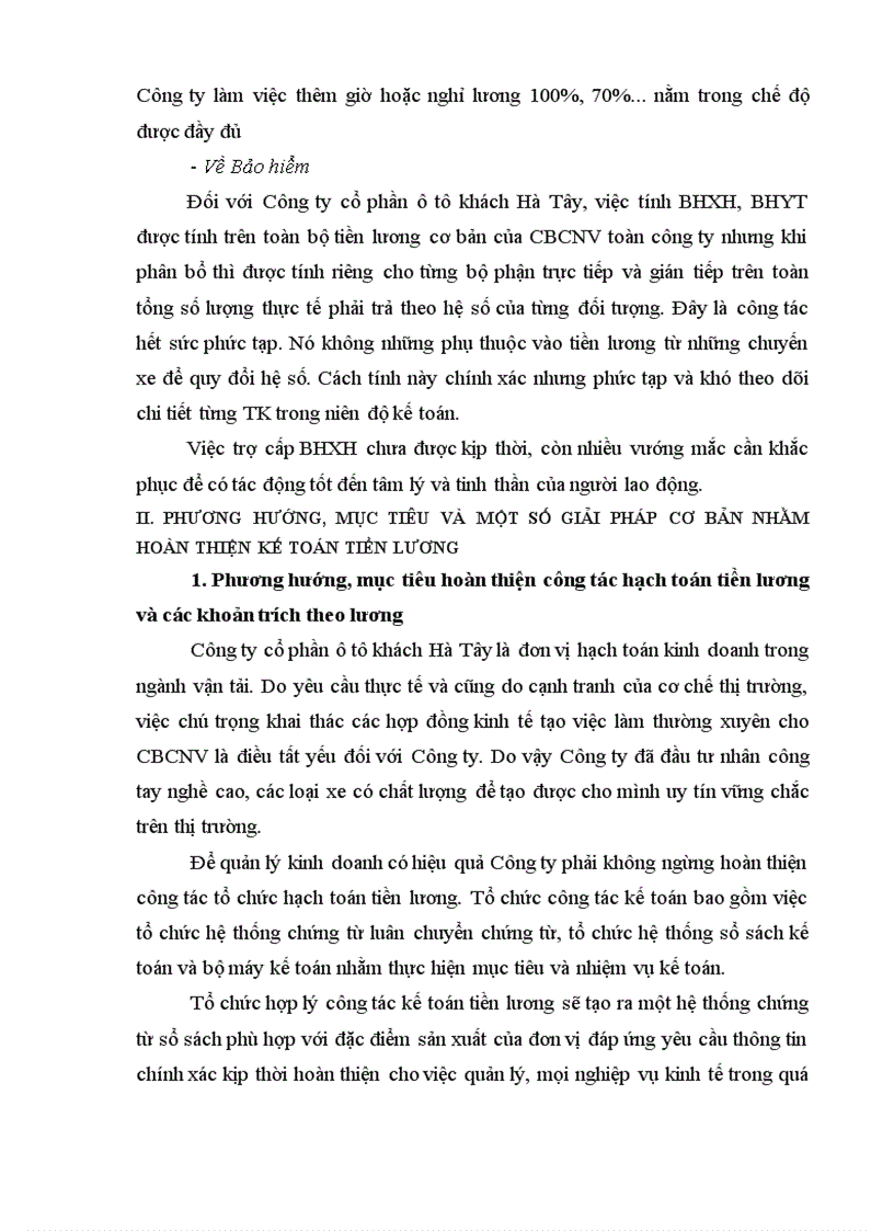 image for page Hoàn thiện kế toán tiền lương và các khoản trích theo lương tại Công ty Cổ phần ô tô khách Hà Tây