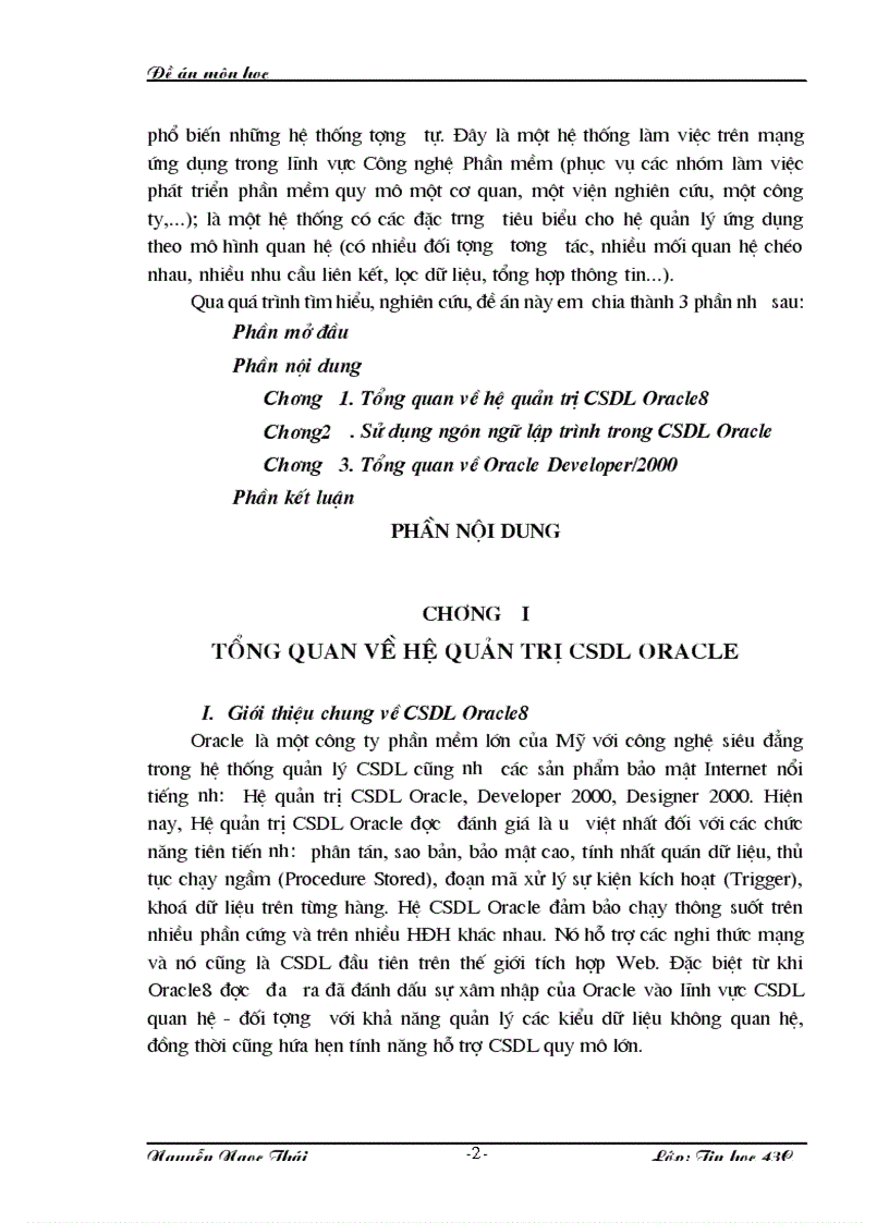 image for page Tìm hiểu Hệ Quản trị CSDL Oracle trong môi trường Windows Server 2000
