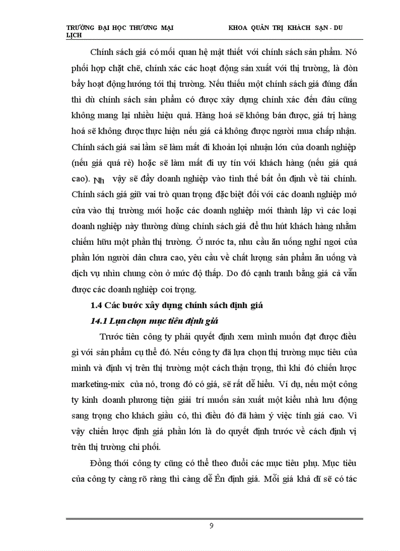 image for page Hoàn thiện chính sách giá nhằm thu hút khách đến khách sạn Dân Chủ Hà Nội