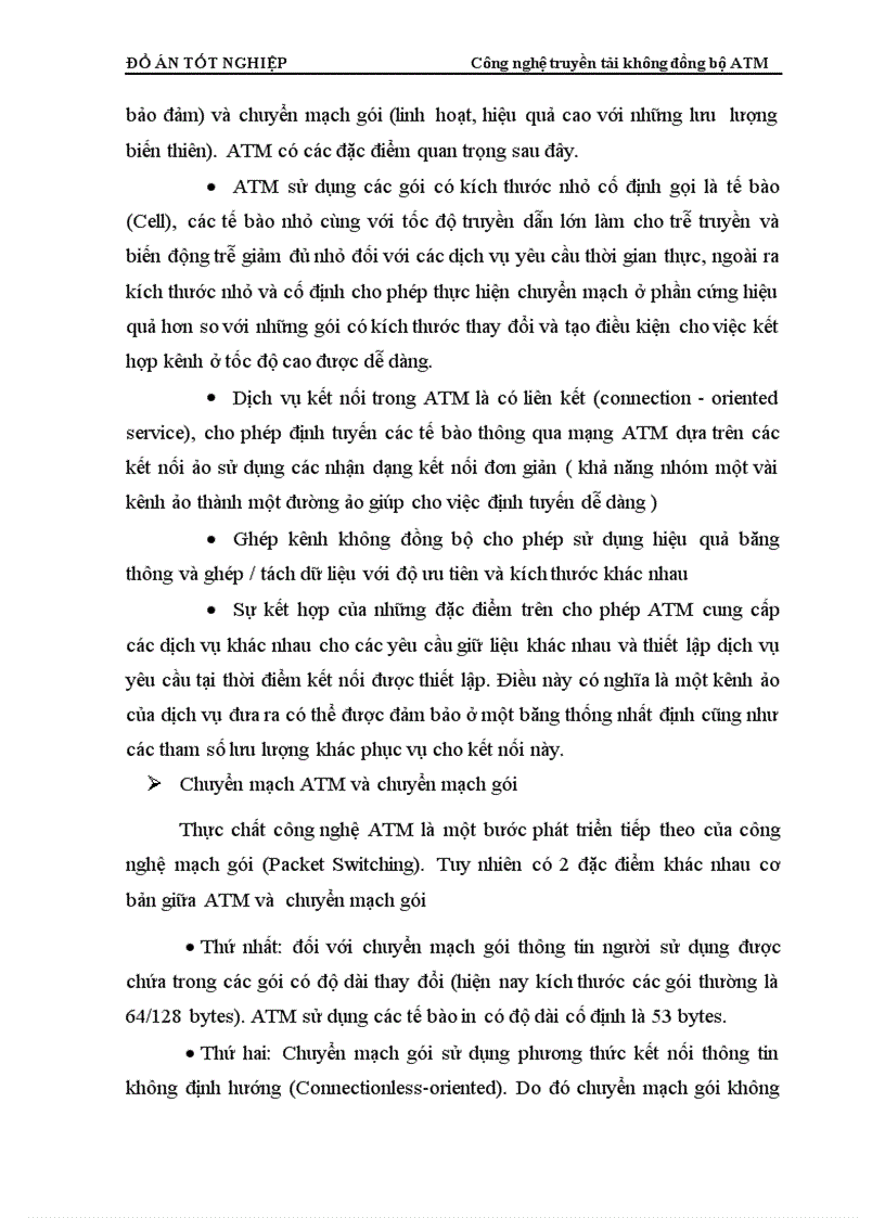 image for page Công nghệ truyền tải không đồng bộ ATM và khả năng ứng dụng truyền thoại có phân bố băng thông động trên ATM