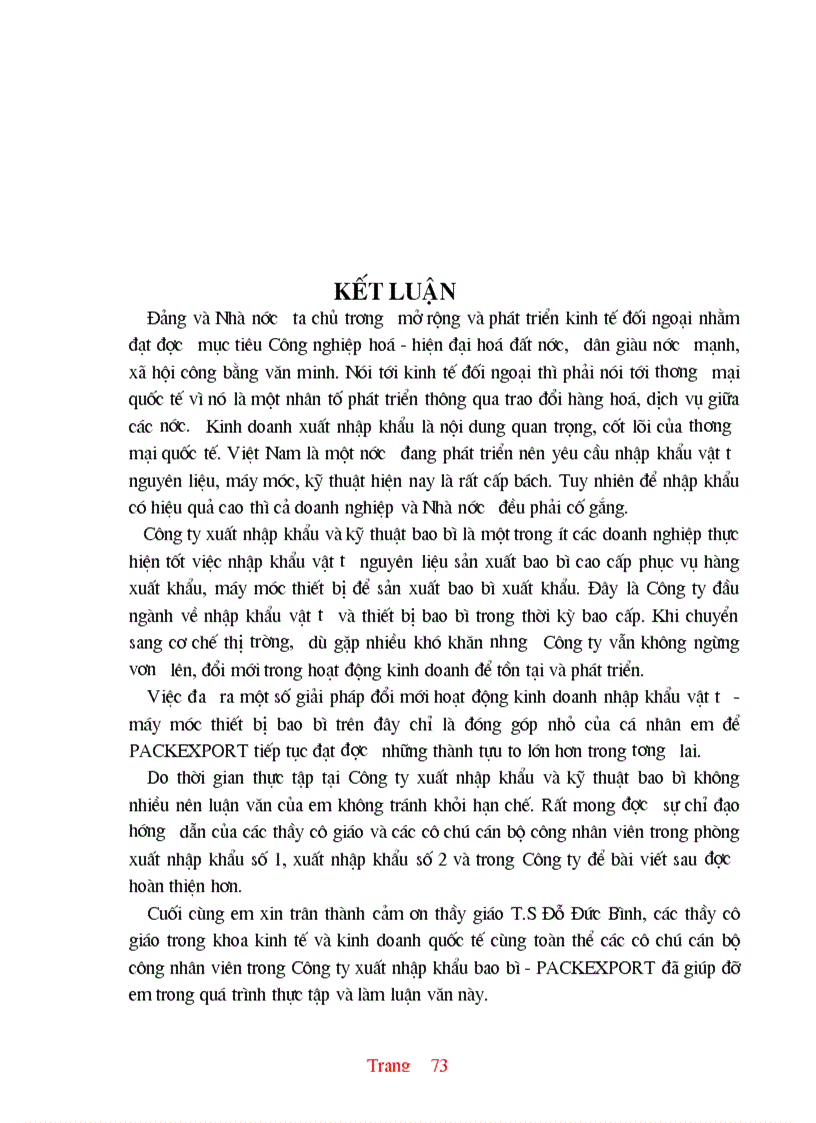 image for page Thực trạng và một số giải pháp hoàn thiện hoạt động nhập khẩu ở Công ty XNK và kỹ thuật bao bì