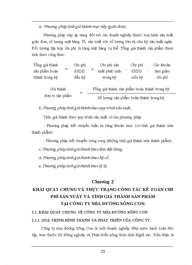 image for page Hoàn thiện công tác kế toán tập hợp chi phí sản xuất và tính giá thành sản phẩm tại Công ty mía đường Sông Con