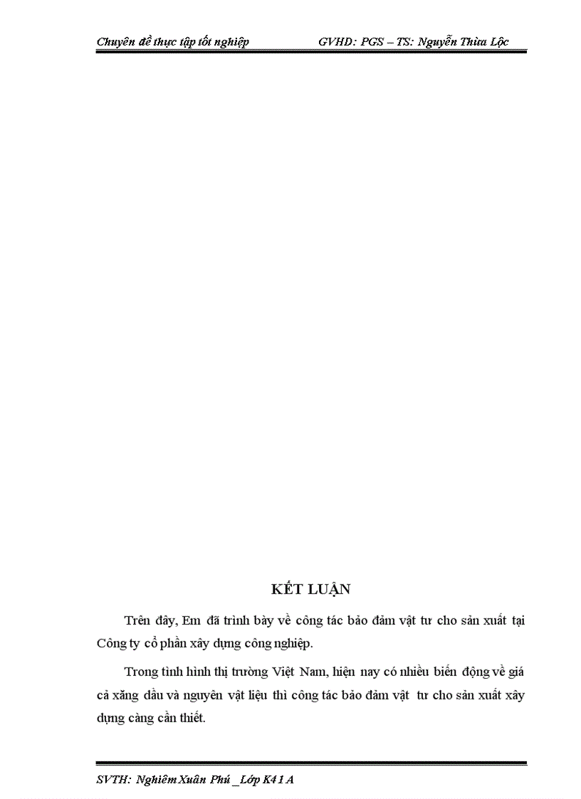 image for page Bảo đảm vật tư cho sản xuất tại công ty cổ phần xây dựng công nghiệp