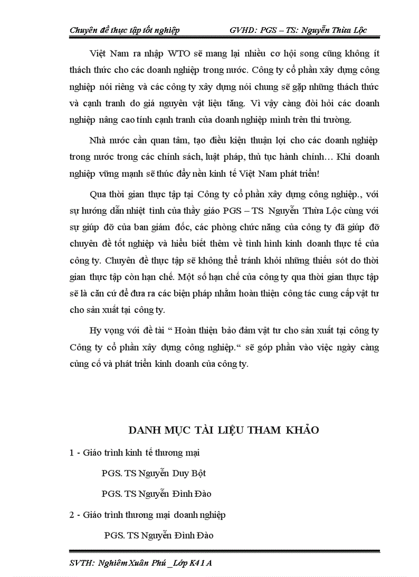 image for page Bảo đảm vật tư cho sản xuất tại công ty cổ phần xây dựng công nghiệp