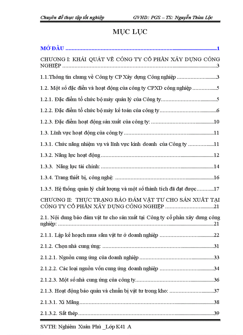 image for page Bảo đảm vật tư cho sản xuất tại công ty cổ phần xây dựng công nghiệp