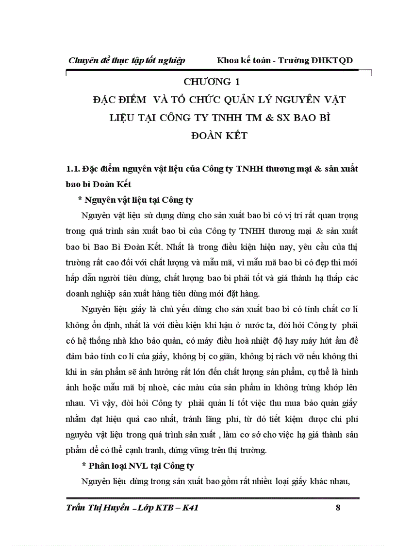 image for page Hoàn thiện công tác kế toán nguyên vật liệu tại Công ty TNHH thương mại sản xuất bao bì Đoàn Kết