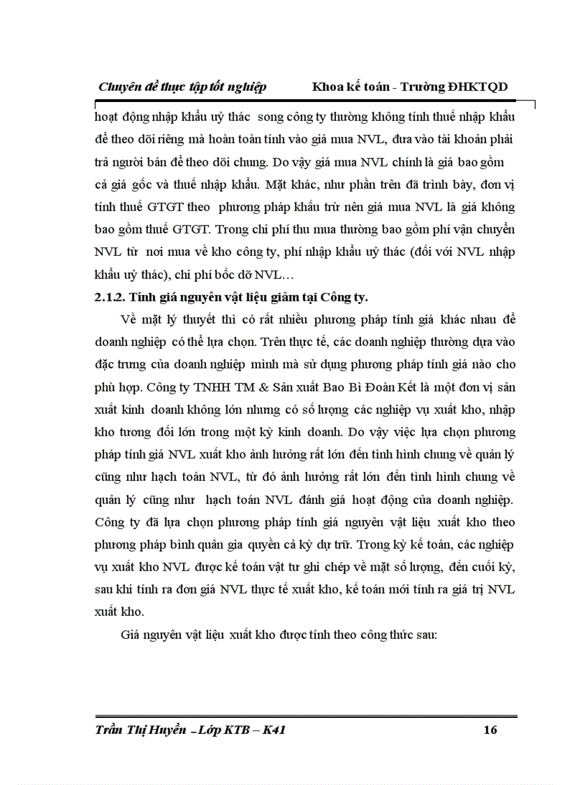 image for page Hoàn thiện công tác kế toán nguyên vật liệu tại Công ty TNHH thương mại sản xuất bao bì Đoàn Kết