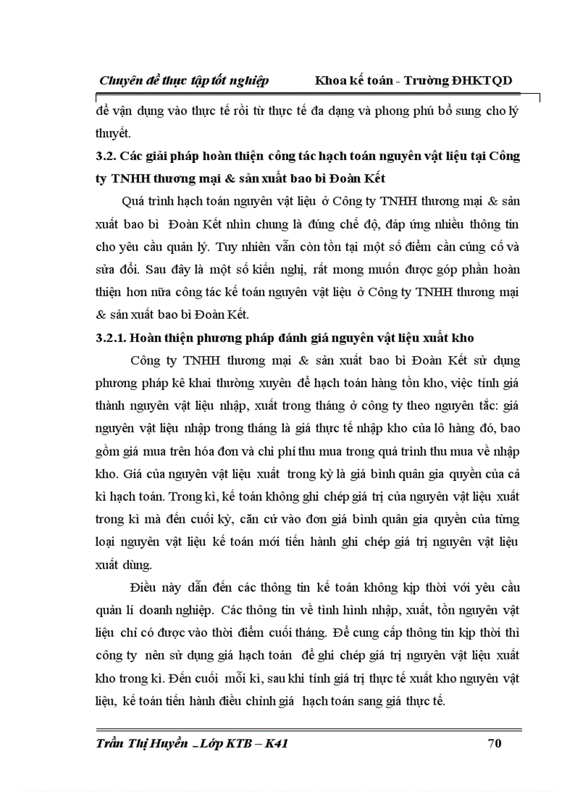 image for page Hoàn thiện công tác kế toán nguyên vật liệu tại Công ty TNHH thương mại sản xuất bao bì Đoàn Kết