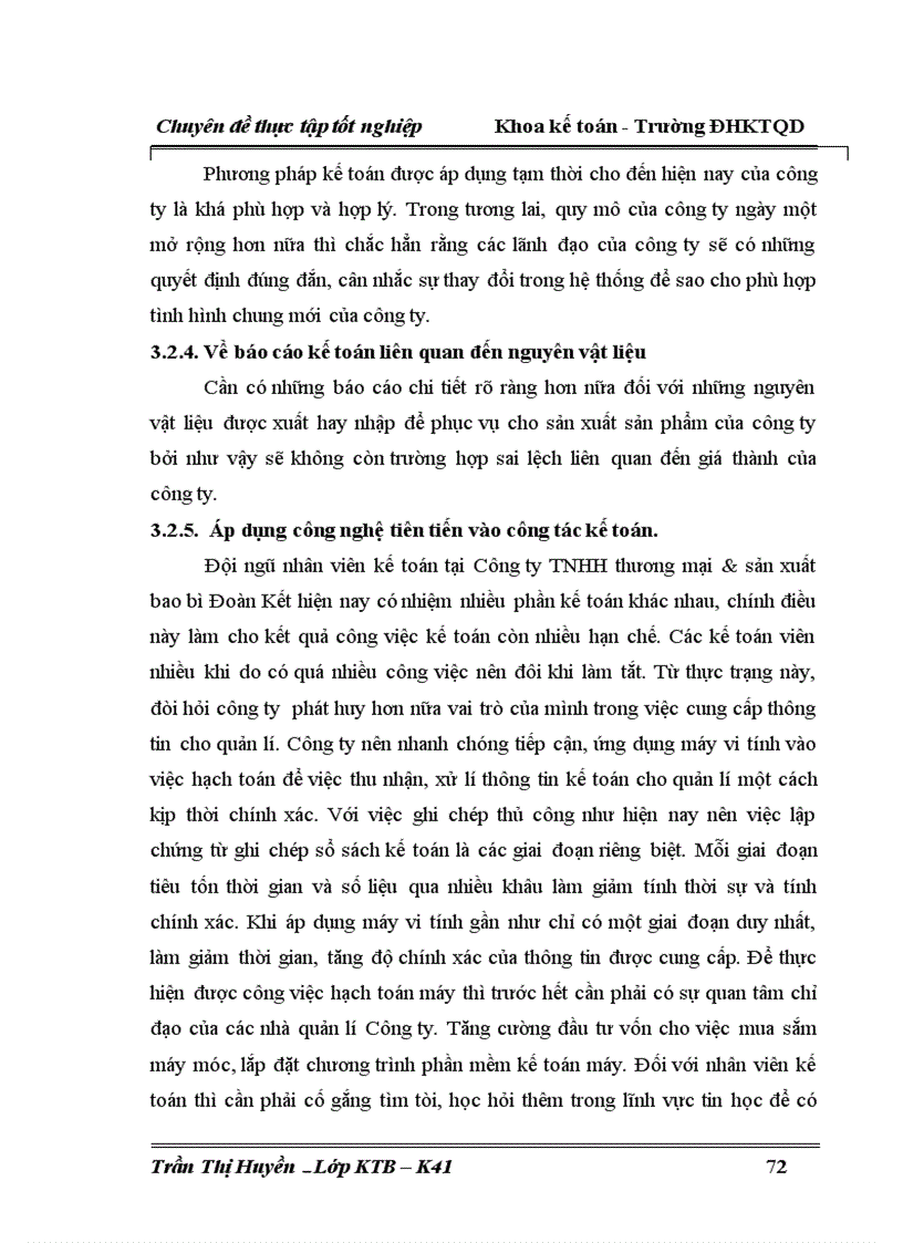 image for page Hoàn thiện công tác kế toán nguyên vật liệu tại Công ty TNHH thương mại sản xuất bao bì Đoàn Kết