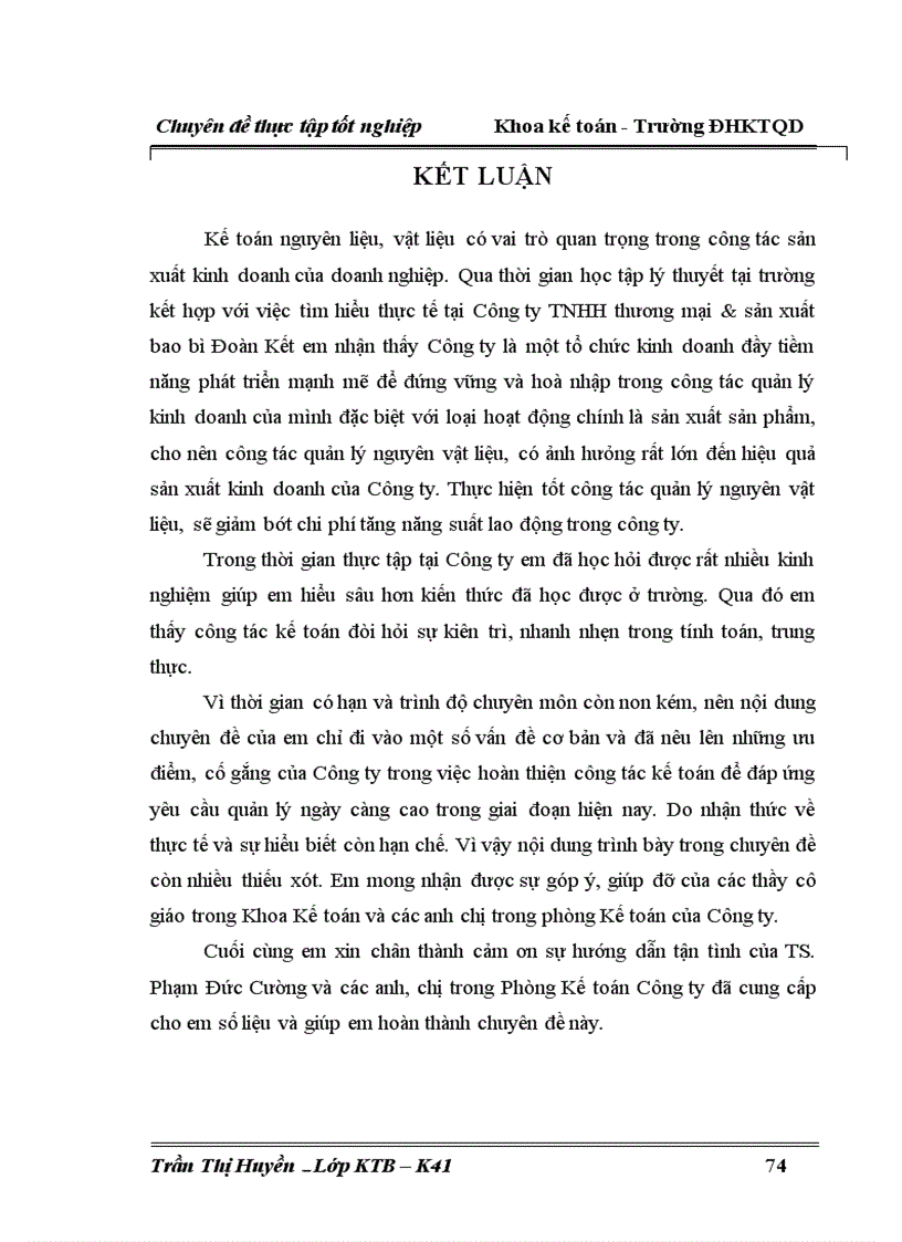 image for page Hoàn thiện công tác kế toán nguyên vật liệu tại Công ty TNHH thương mại sản xuất bao bì Đoàn Kết