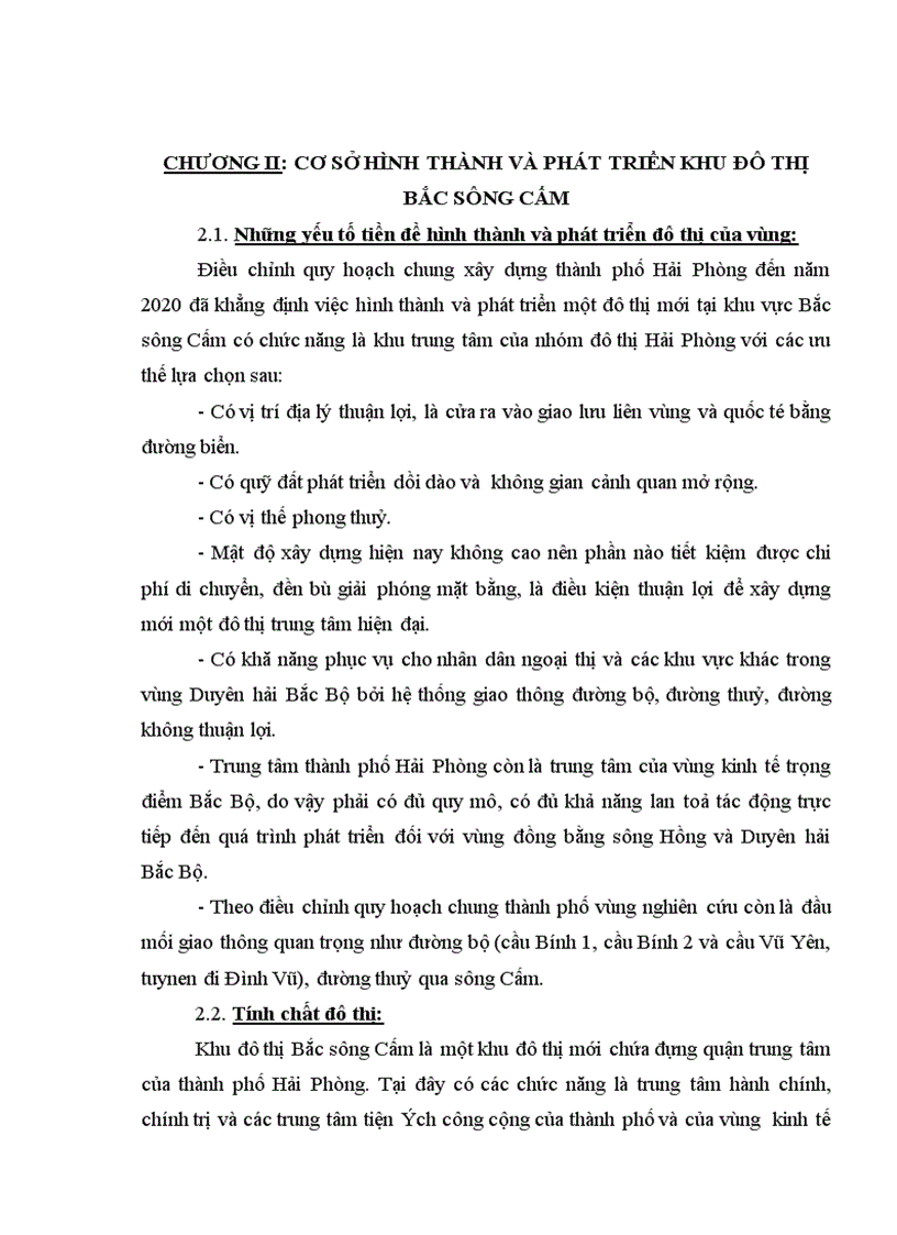 image for page Nội dung quy hoạch chi tiết khu đô thị bắc sông Cấm