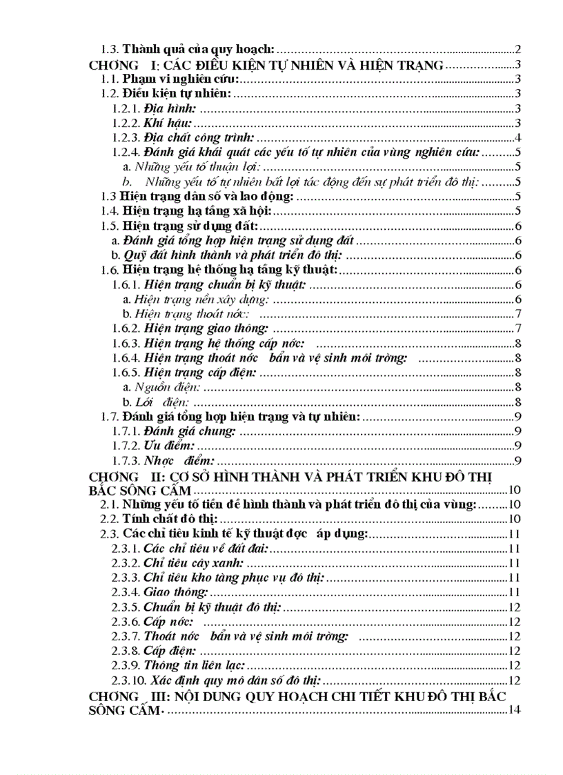 image for page Nội dung quy hoạch chi tiết khu đô thị bắc sông Cấm