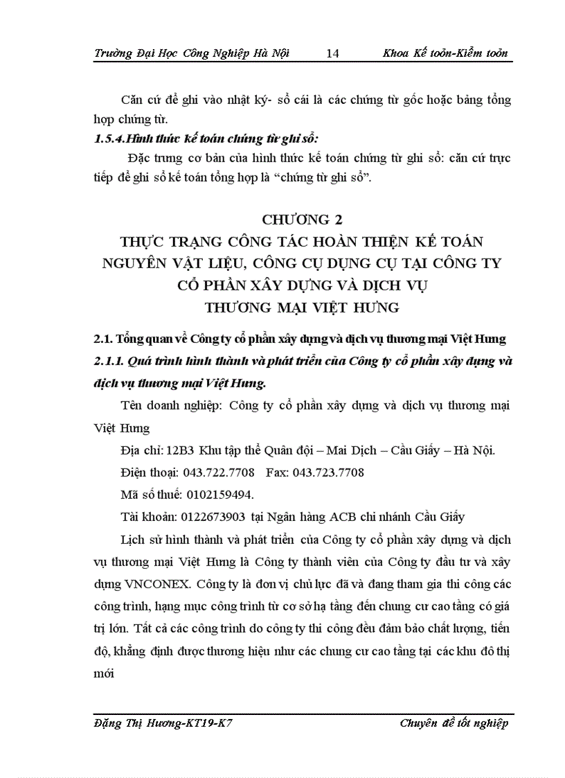 image for page Hoàn thiện kế toán nguyên vật liệu công cụ dụng cụ tại Công ty cổ phần xây dựng và dịch vụ thương mại Việt Hưng