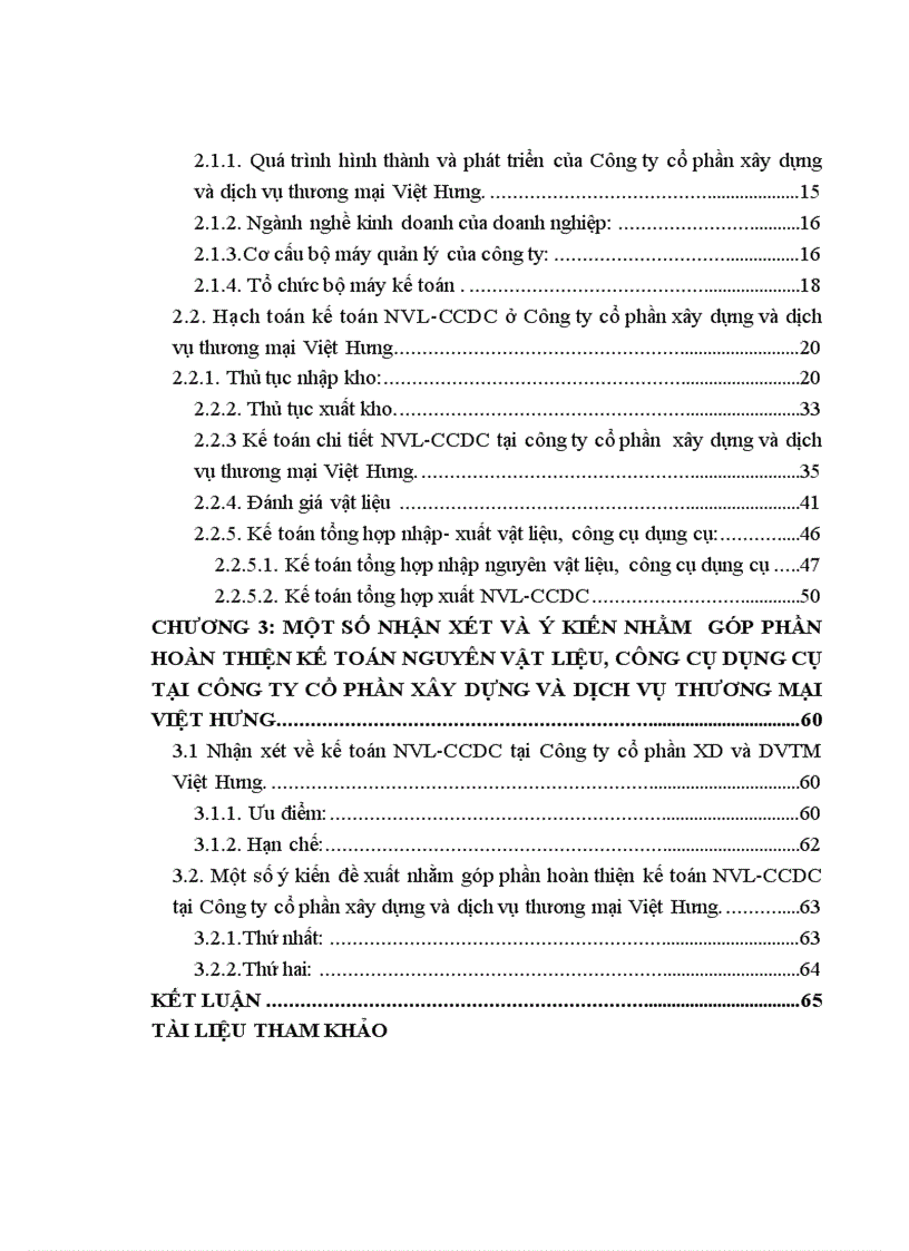 image for page Hoàn thiện kế toán nguyên vật liệu công cụ dụng cụ tại Công ty cổ phần xây dựng và dịch vụ thương mại Việt Hưng