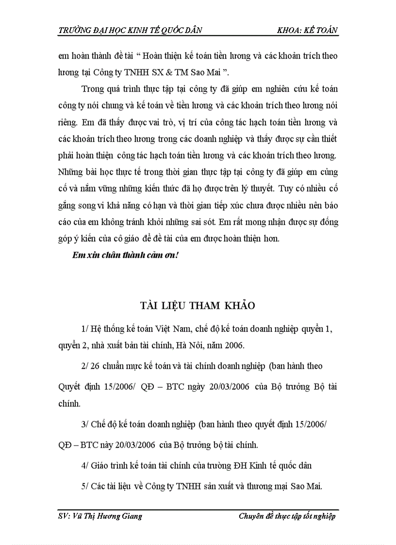 image for page Hoàn thiện kế toán tiền lương và các khoản trích theo lương tại Công ty TNHH SX TM Sao Mai