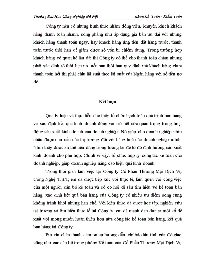 image for page Kế toán bán hàng và xác định kết quả tại Công Ty Cổ Phần Dịch Vụ Thương Mại Công Nghệ T S T