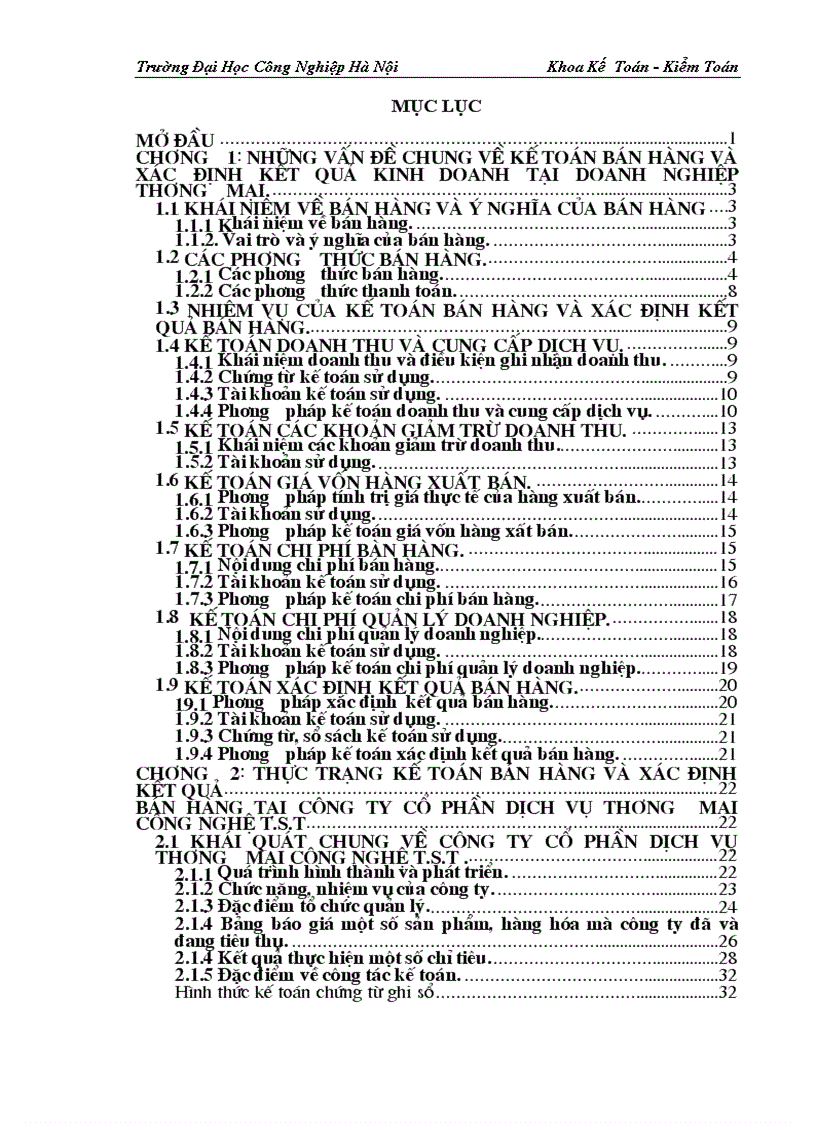 image for page Kế toán bán hàng và xác định kết quả tại Công Ty Cổ Phần Dịch Vụ Thương Mại Công Nghệ T S T