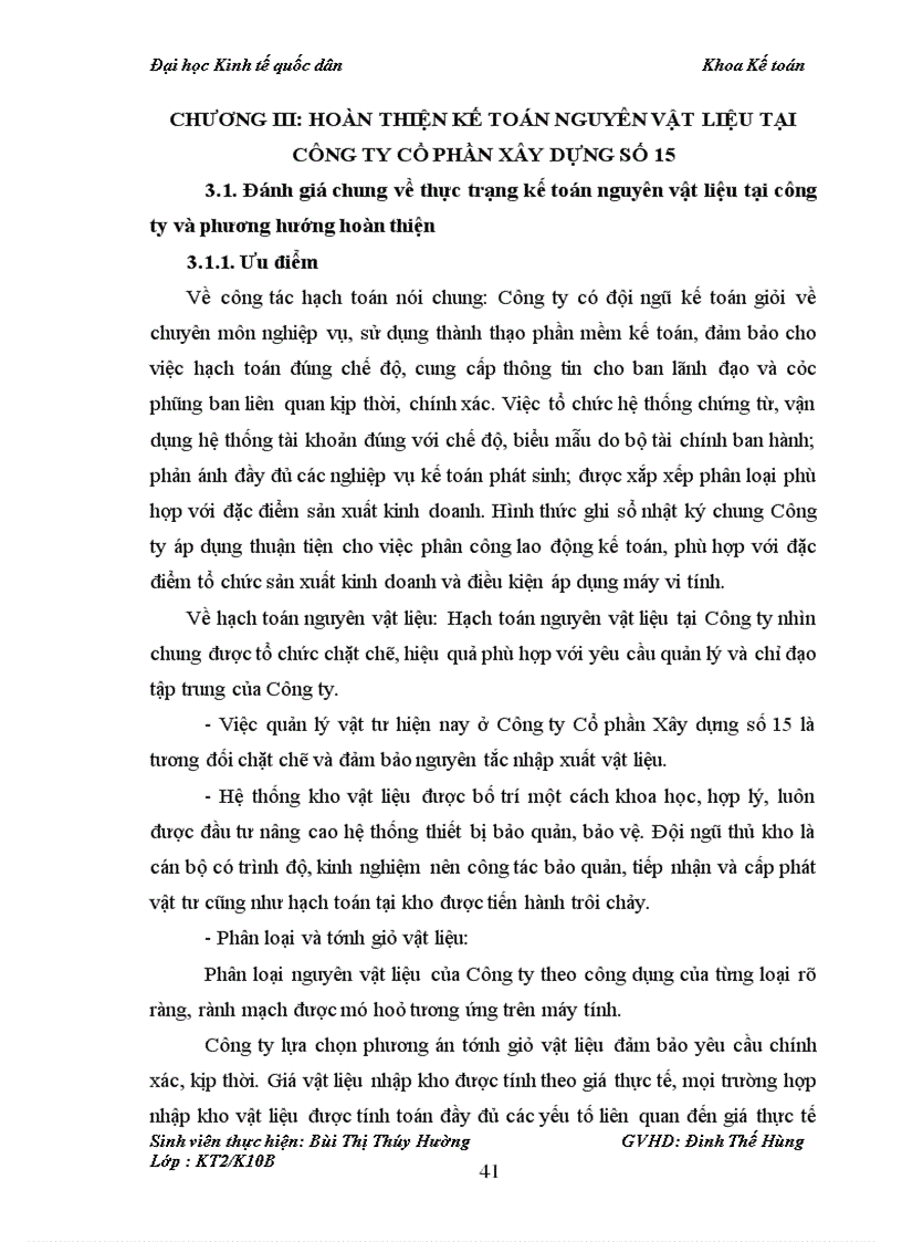 image for page Hoàn thiện kế toán Nguyên vật liệu tại Công ty Cổ phần xây dựng số 15