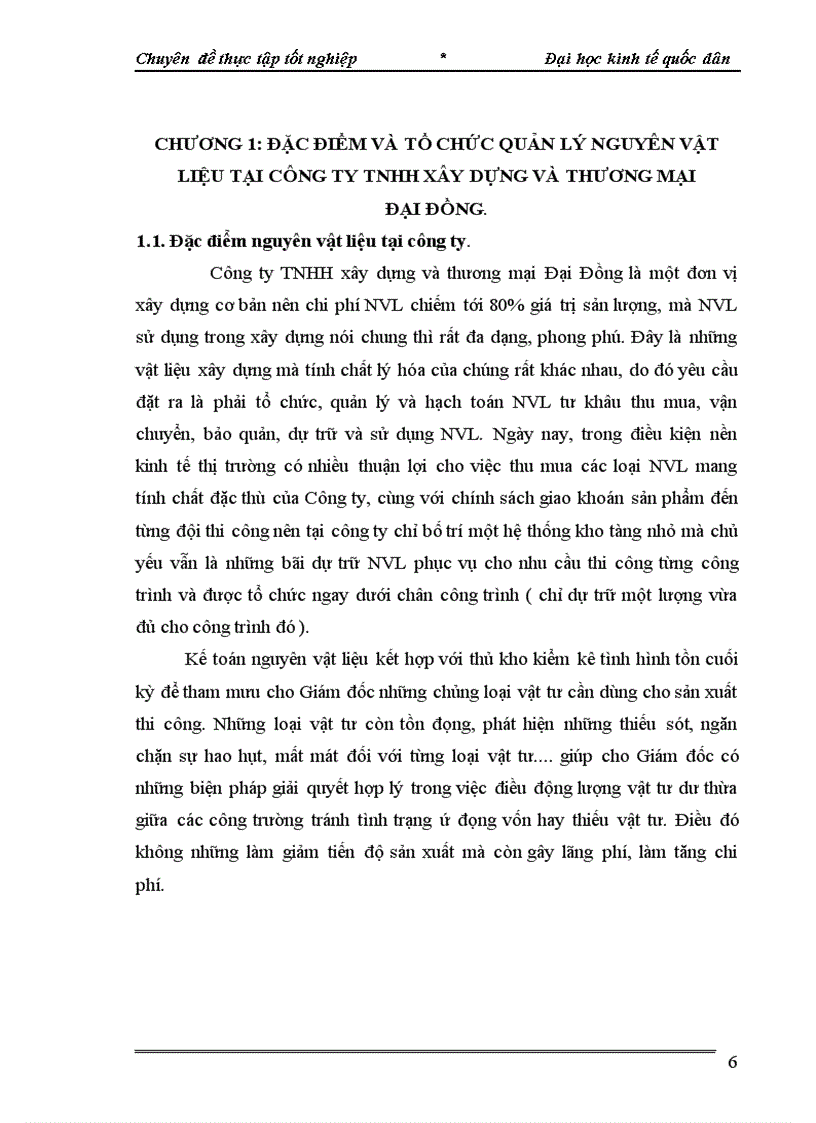 image for page Hoàn thiện kế toán nguyên vật liệu tại công ty TNHH xây dựng và thương mại Đại Đồng